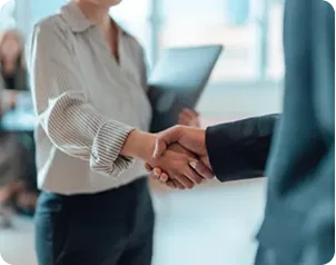 A handshake representing a long-term partnership
